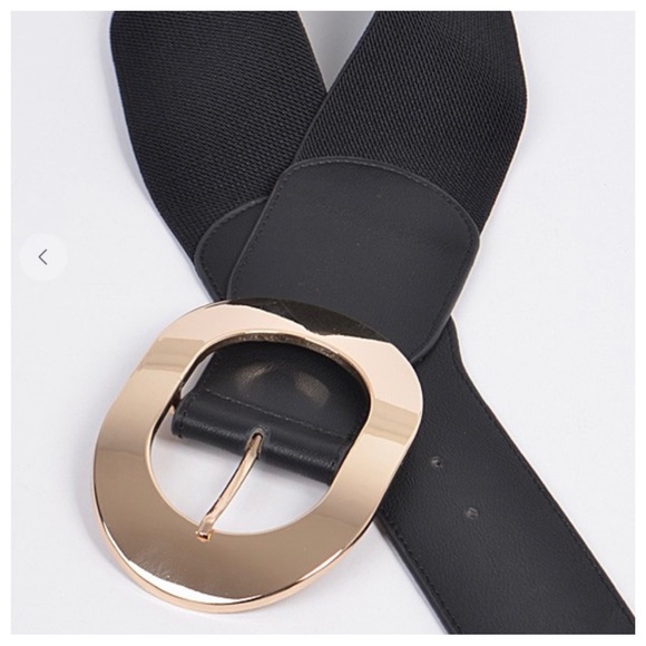 Chic Round Metal Detailed Elastic Belt - Picture 3 of 4